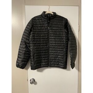 Eddie Bauer EB650 Down Quilted Puffer Jacket Men's sz Small Black Full Zip